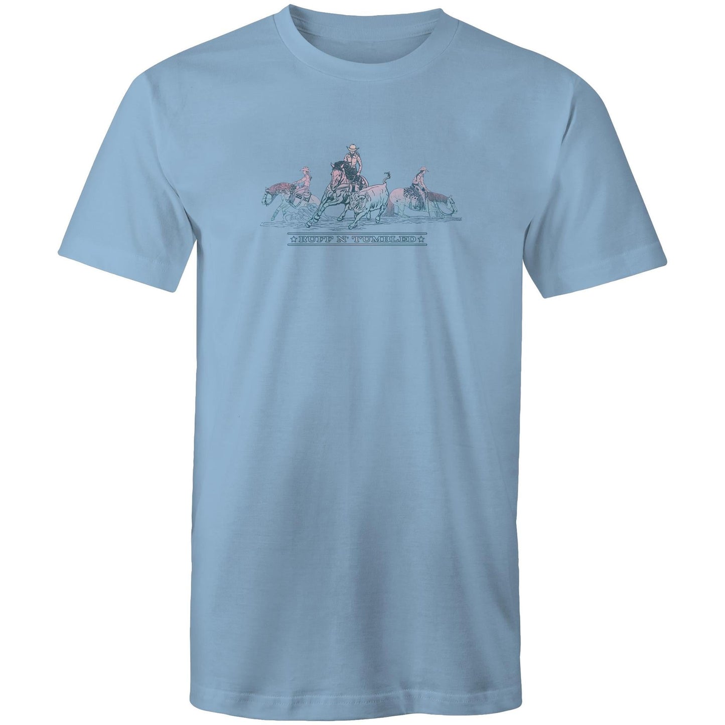 Reined Cowhorse Trio (Blue print) - Mens T-Shirt