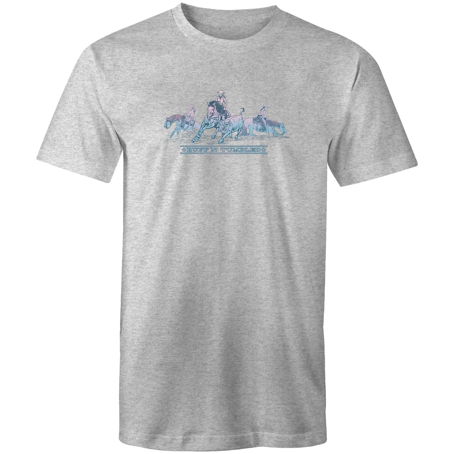 Reined Cowhorse Trio (Blue print) - Mens T-Shirt
