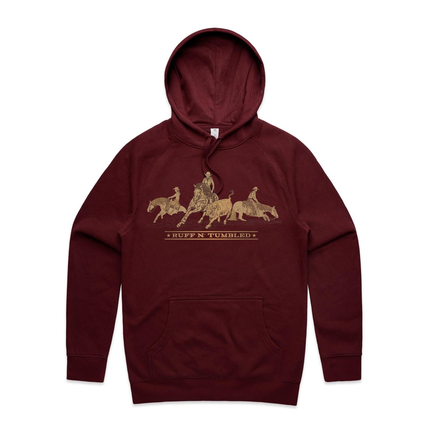 Reined Cow Horse Tro (Brown Print) - UNISEX Hoodie