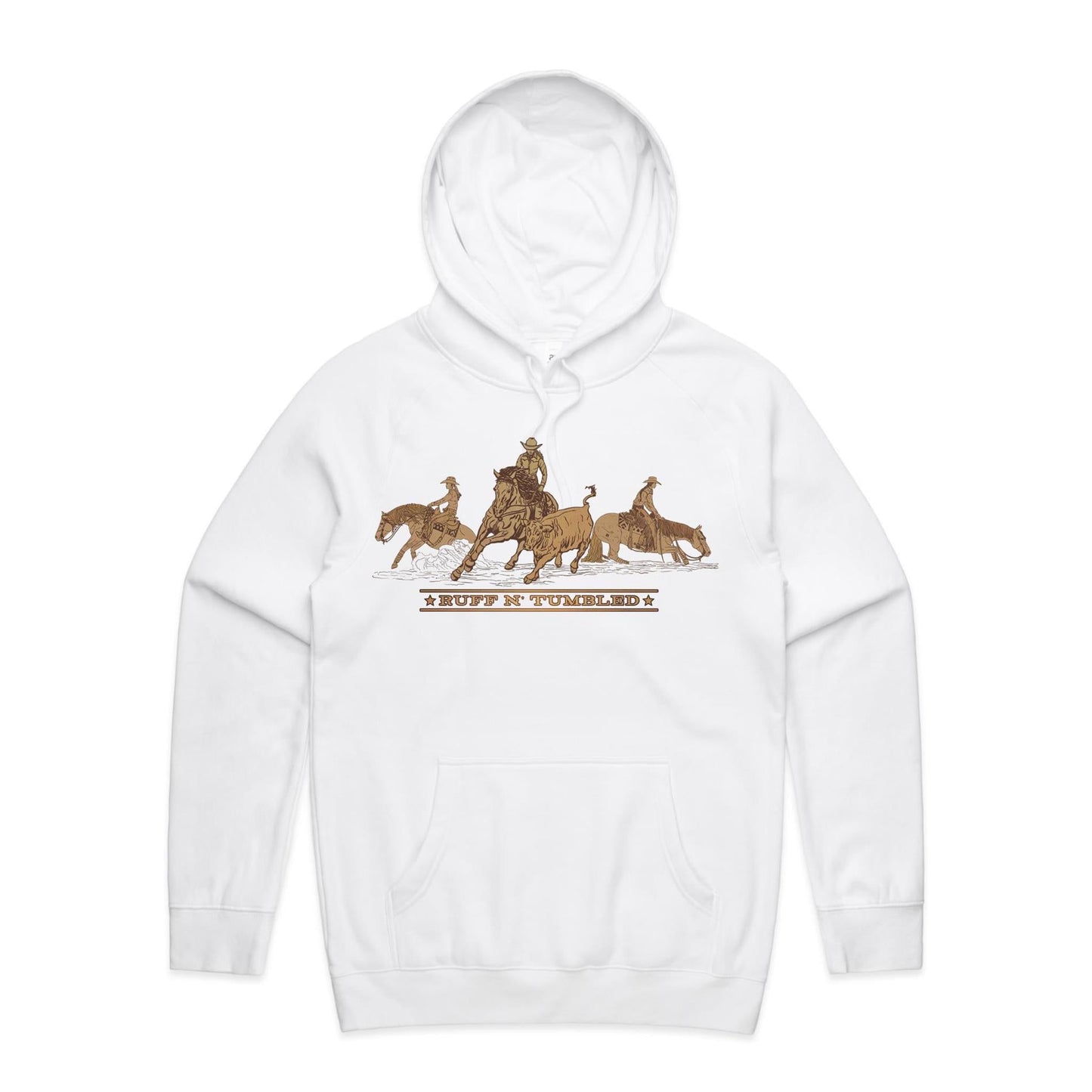 Reined Cow Horse Tro (Brown Print) - UNISEX Hoodie