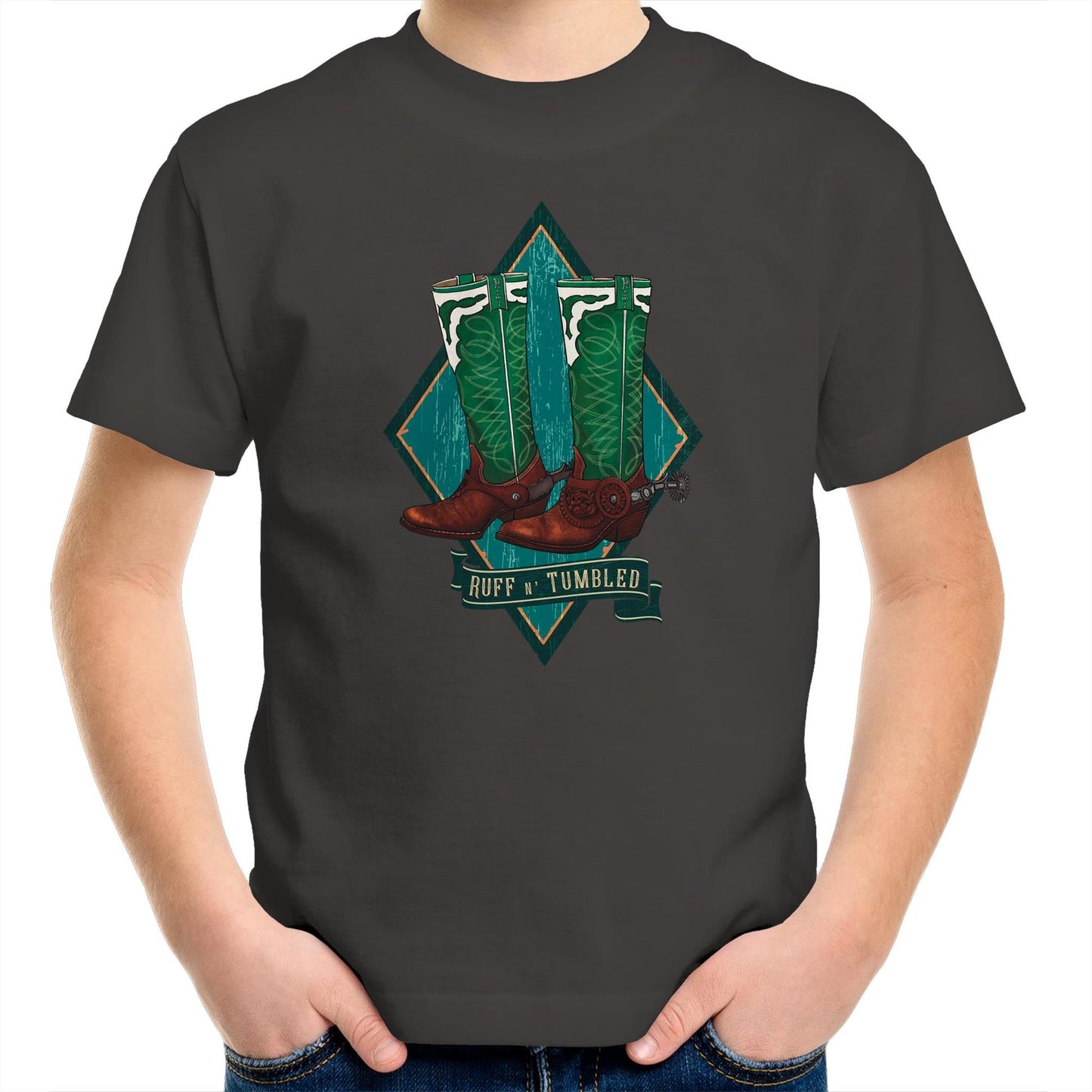 The Emerald Boots 'n Spurs - Kids T-Shirt