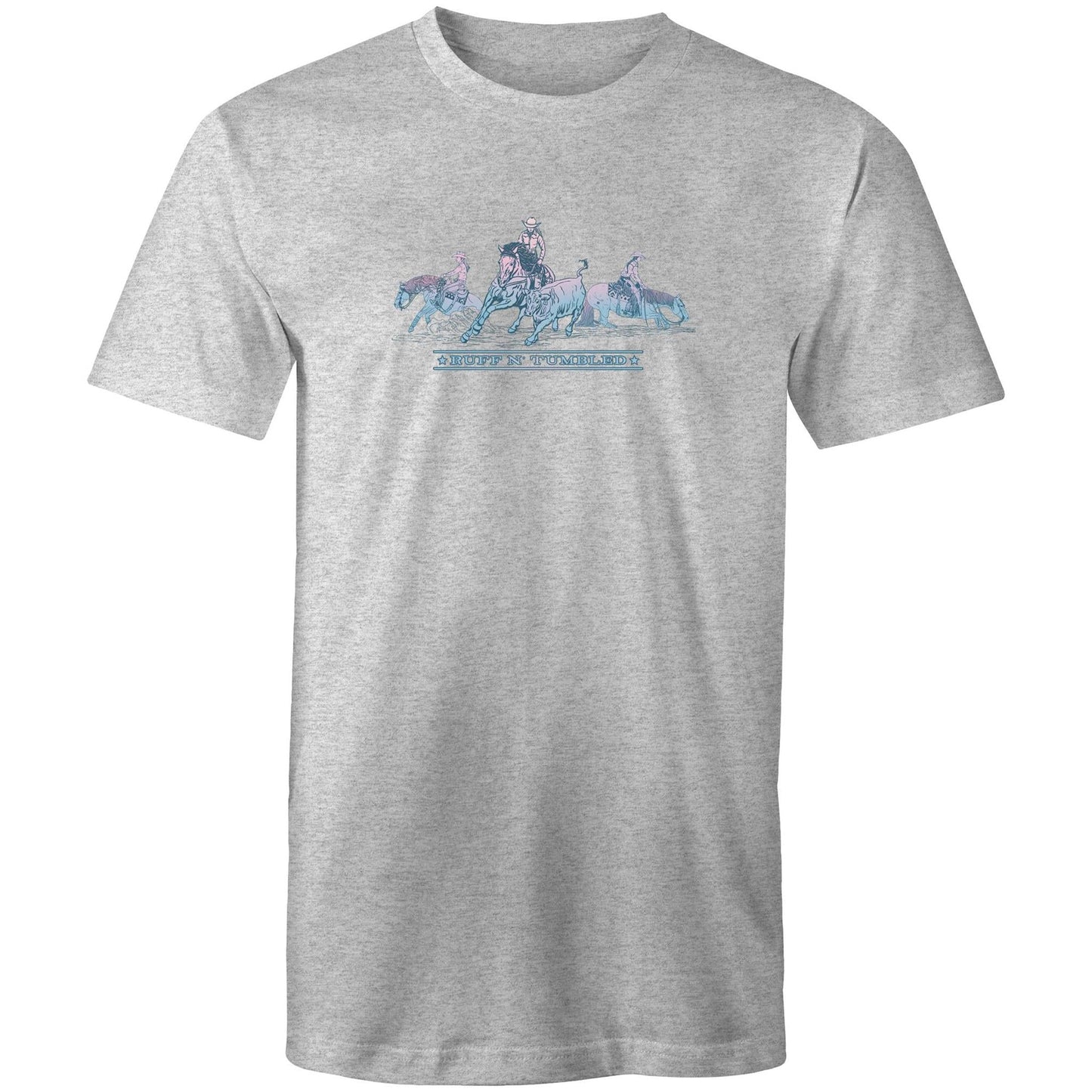 Reined Cowhorse Trio (Blue print) -  Mens T-Shirt