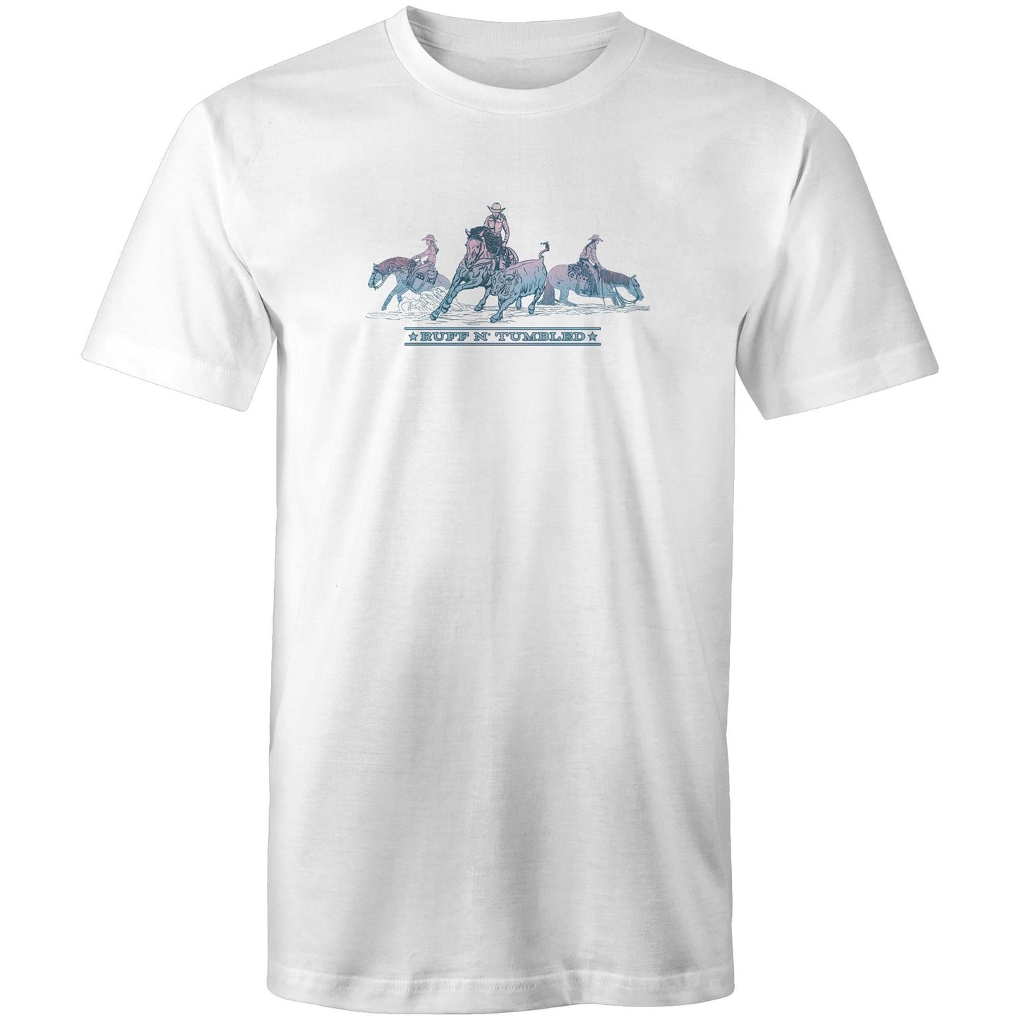 Reined Cowhorse Trio (Blue print) -  Mens T-Shirt