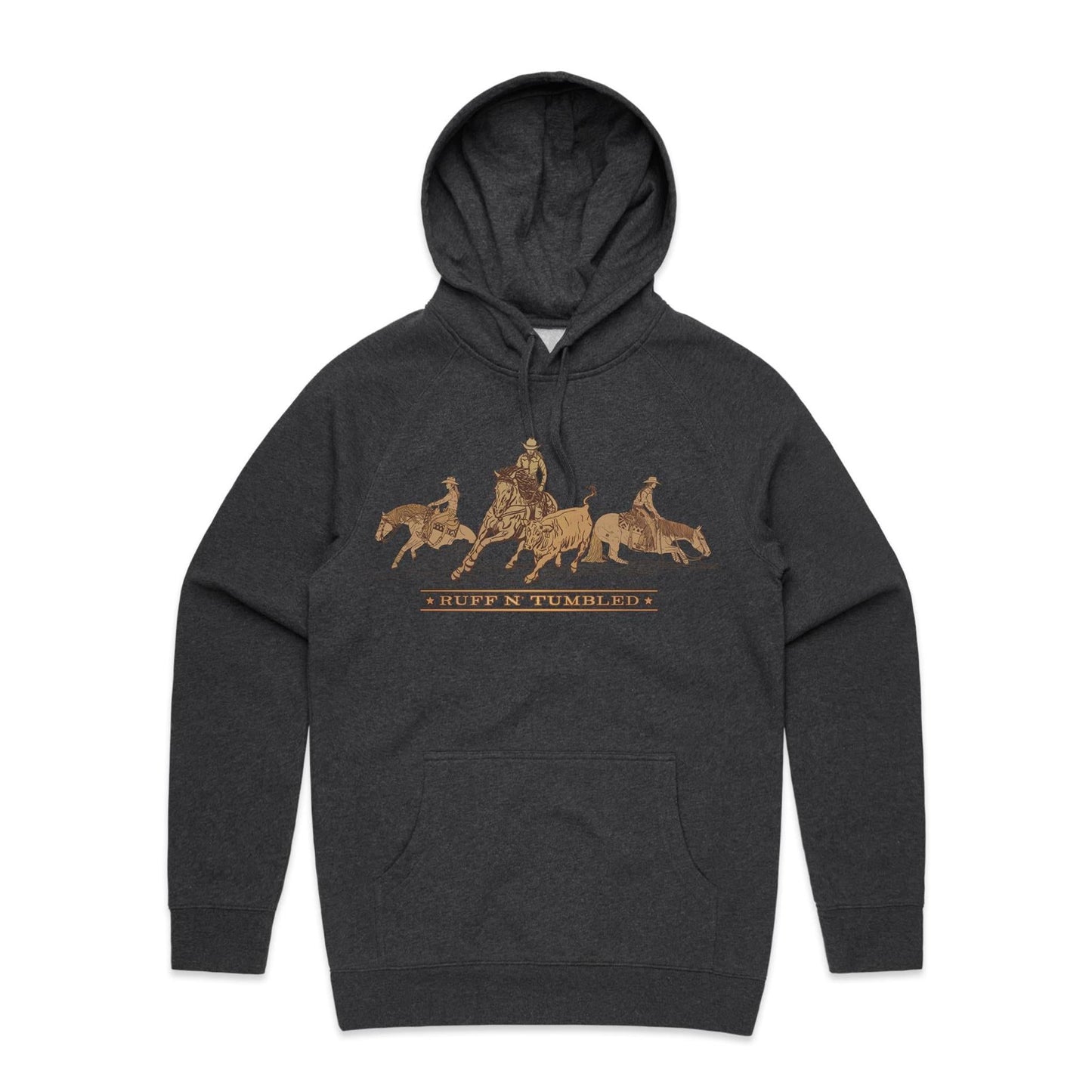 Reined Cow Horse Tro (Brown Print) - UNISEX Hoodie