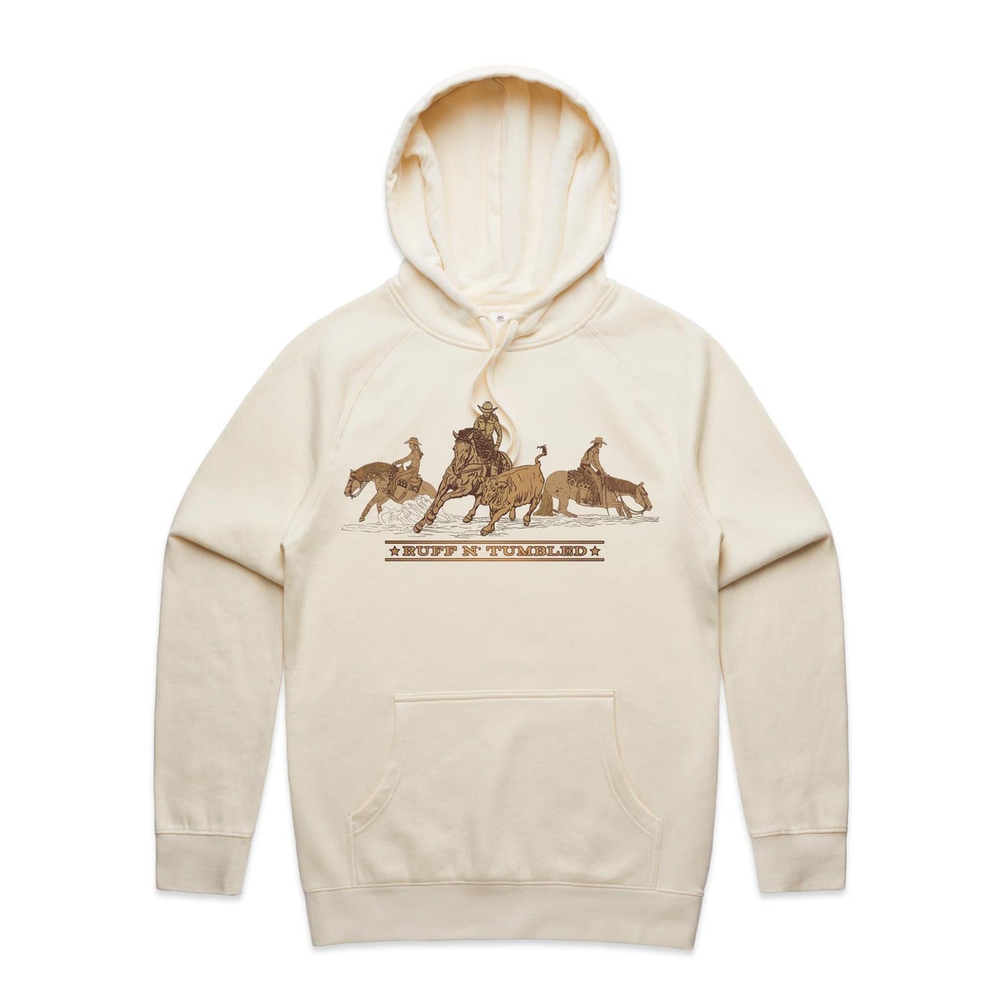 Reined Cow Horse Tro (Brown Print) - UNISEX Hoodie