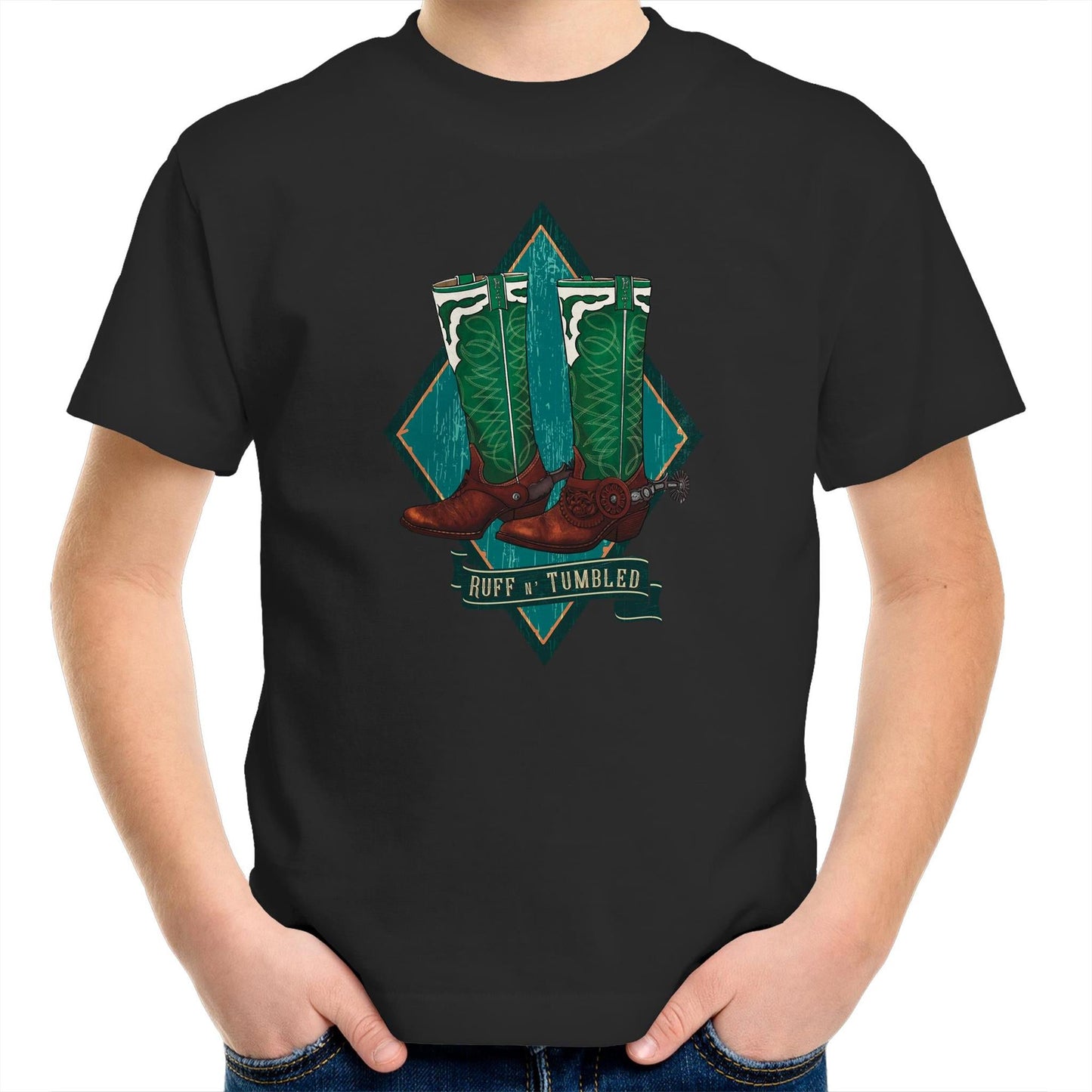 The Emerald Boots 'n Spurs - Kids T-Shirt